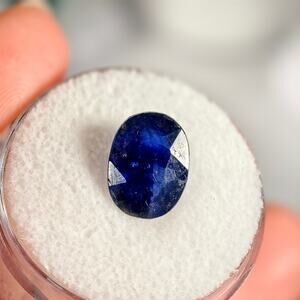 3.95ct Blue Sapphire (Glass Filled) Oval Cut Gemstone